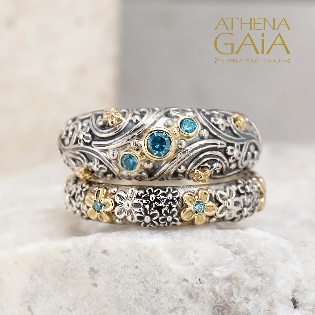 Meadow Breeze Stone Path Floral Band Ring