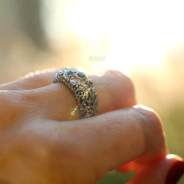 Meadow Breeze Stone Path Floral Band Ring