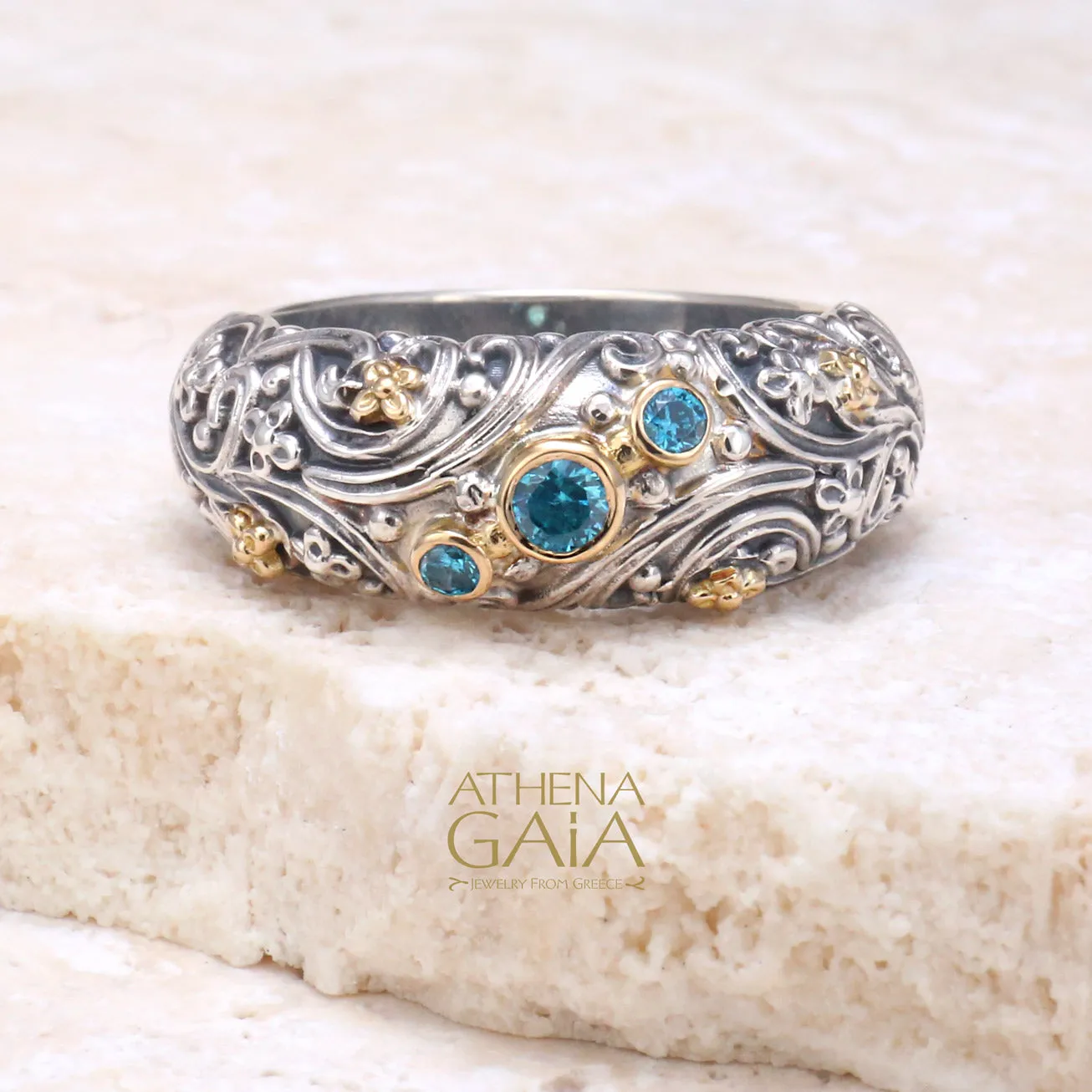 Meadow Breeze Stone Path Floral Band Ring