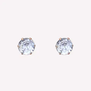 MEDIUM RHINESTONE STUD CLIP-ON EARRINGS IN ROSE GOLD