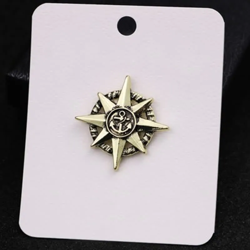 Men's Star Ship Anchor Brooch