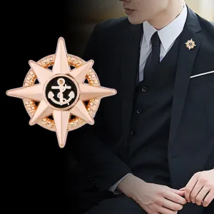 Men's Star Ship Anchor Brooch