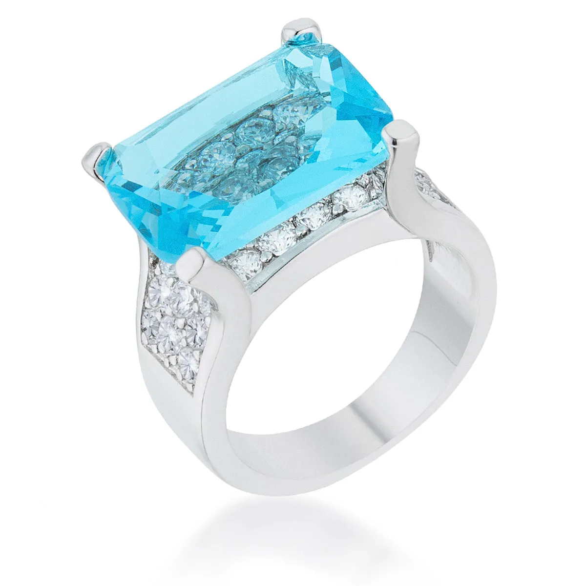 Mina Aqua Blue Cluster Statement Cocktail Ring | 15.5ct