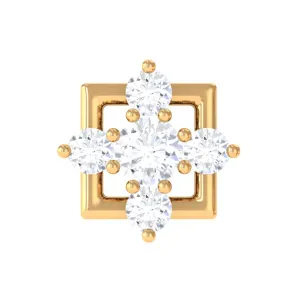 Moissanite Square Geometric Cartilage Earring in Gold