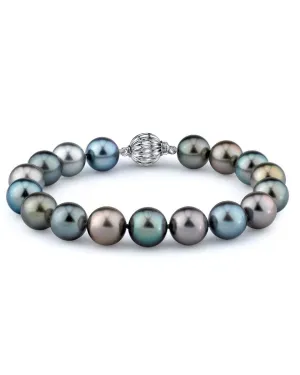 Multi-Color Tahitian Pearl Bracelet, 9.0-10.0mm - AAAA Quality