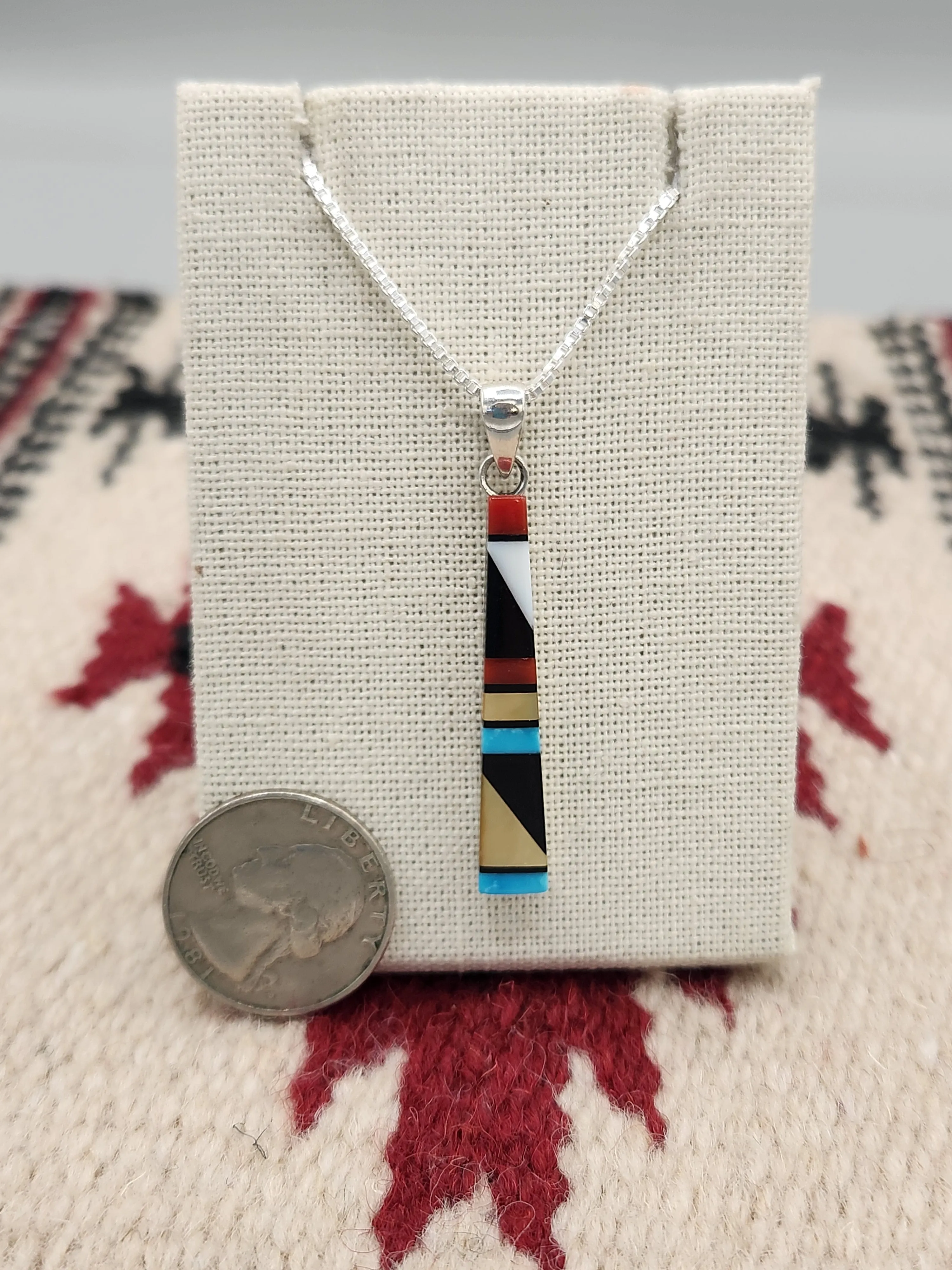 MULTI STONE INLAY NECKLACE  - ZUNI - MADERRAL KALLESTEWA