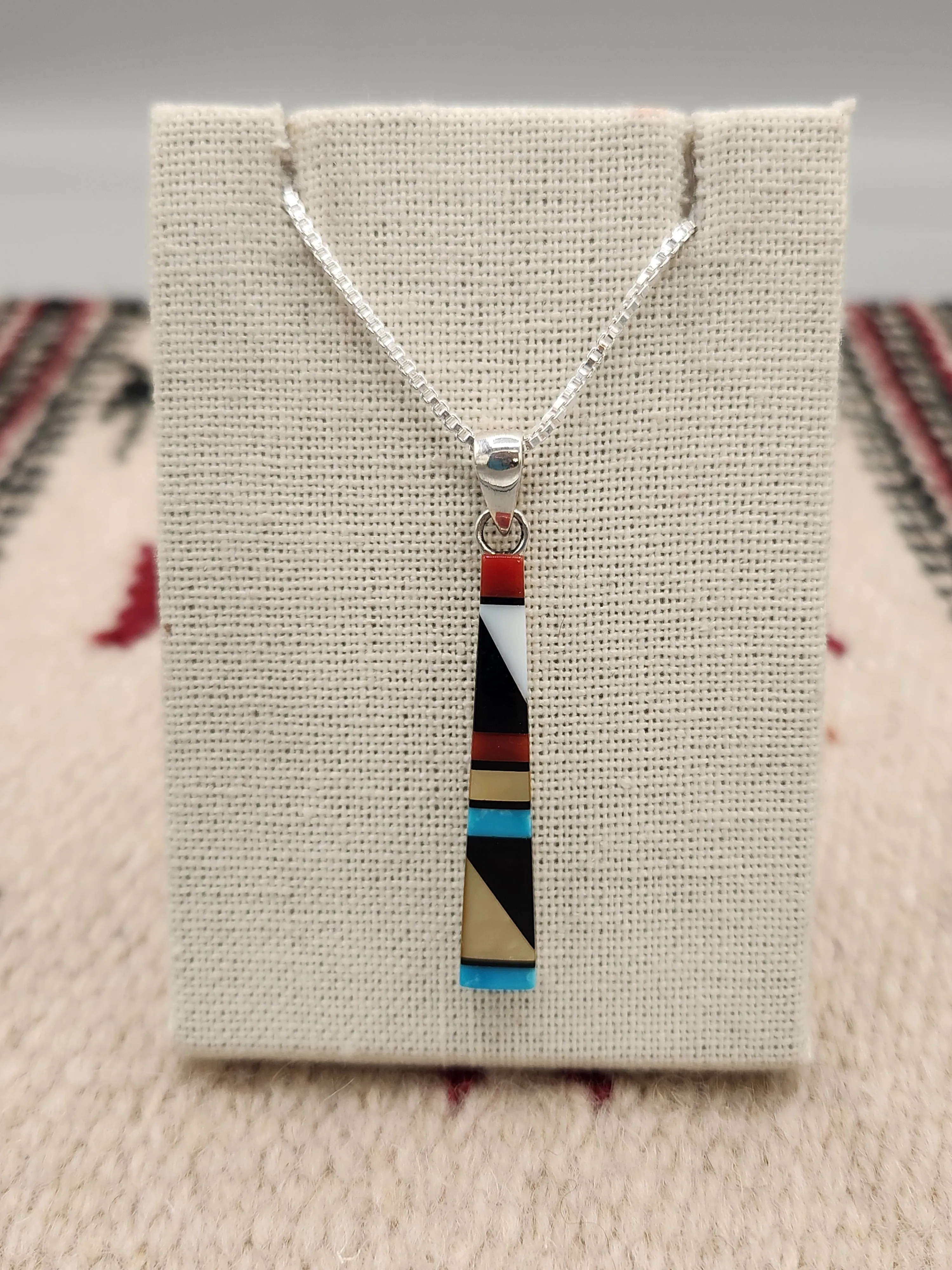 MULTI STONE INLAY NECKLACE  - ZUNI - MADERRAL KALLESTEWA