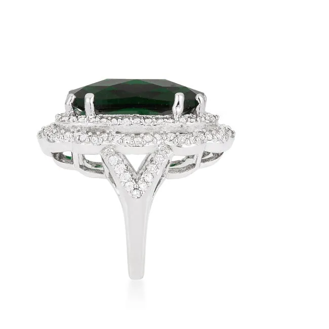 Nahida Faceted Emerald Cocktail Ring | 26ct