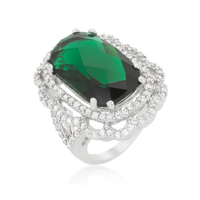 Nahida Faceted Emerald Cocktail Ring | 26ct