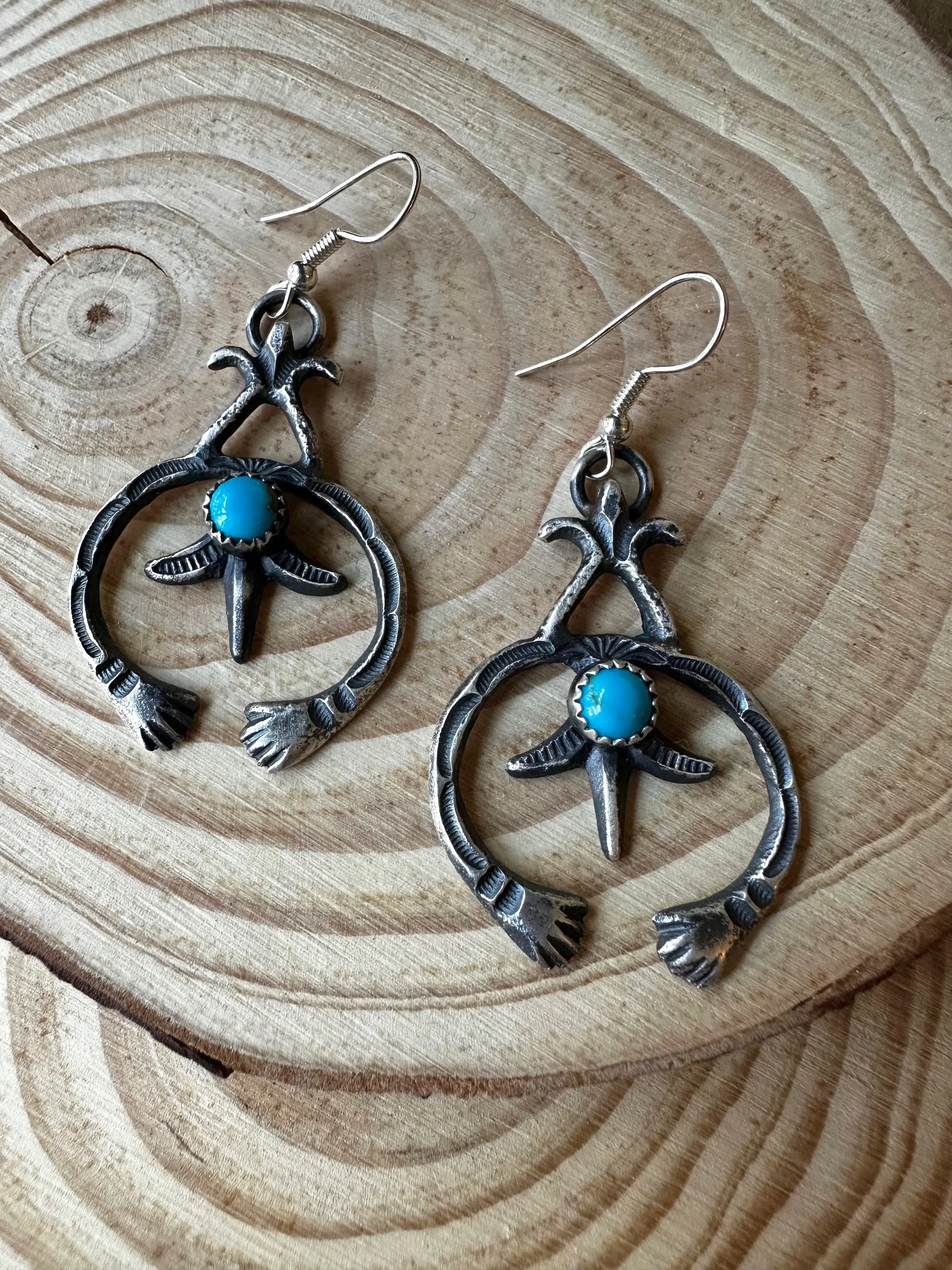 NAJA HANDS Navajo Sterling Silver and Turquoise Statement Earrings