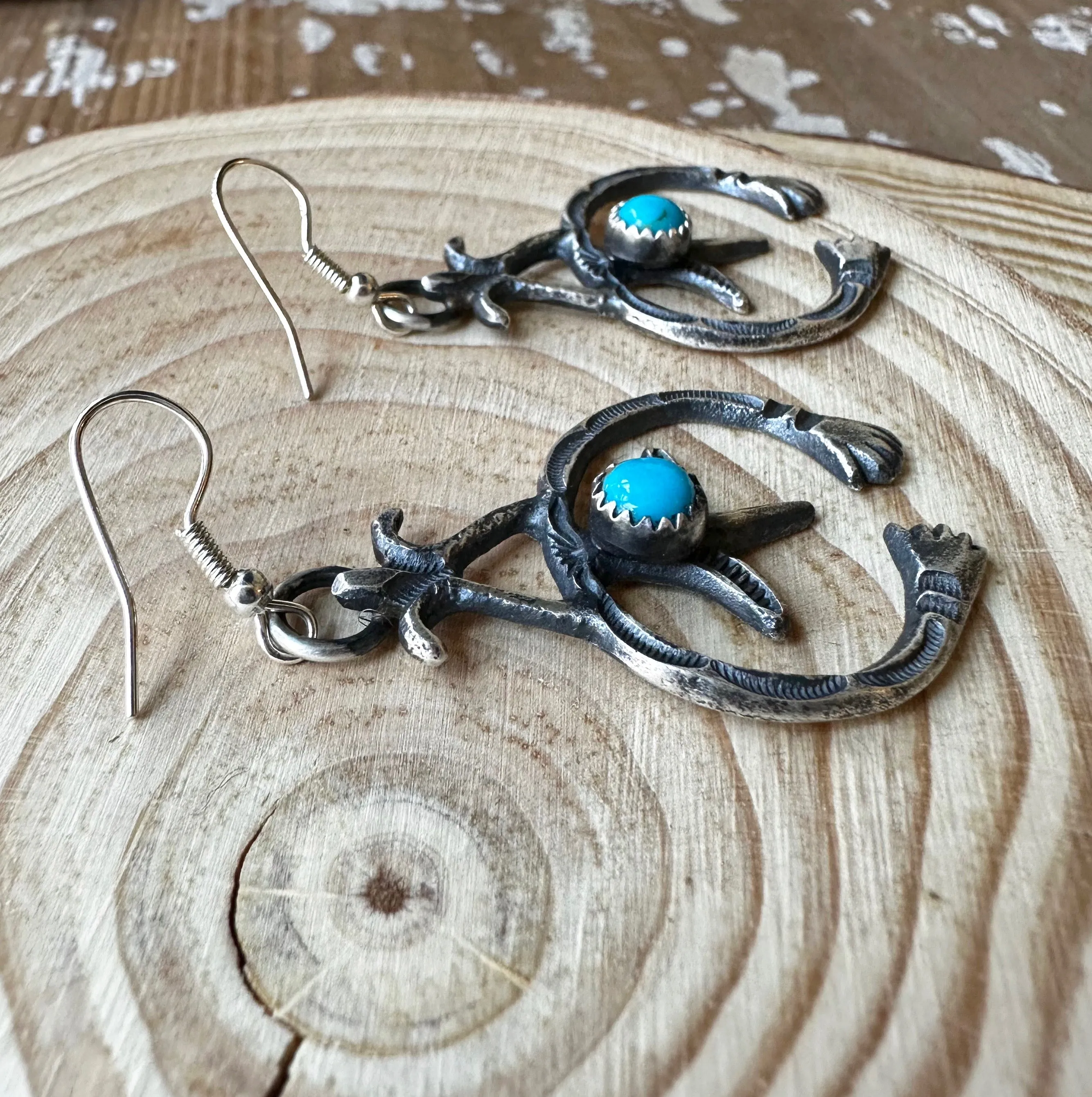 NAJA HANDS Navajo Sterling Silver and Turquoise Statement Earrings