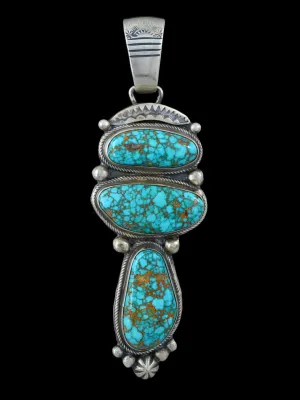 Native American Indian Jewelry Natural Carico Lake Turquoise Pendant