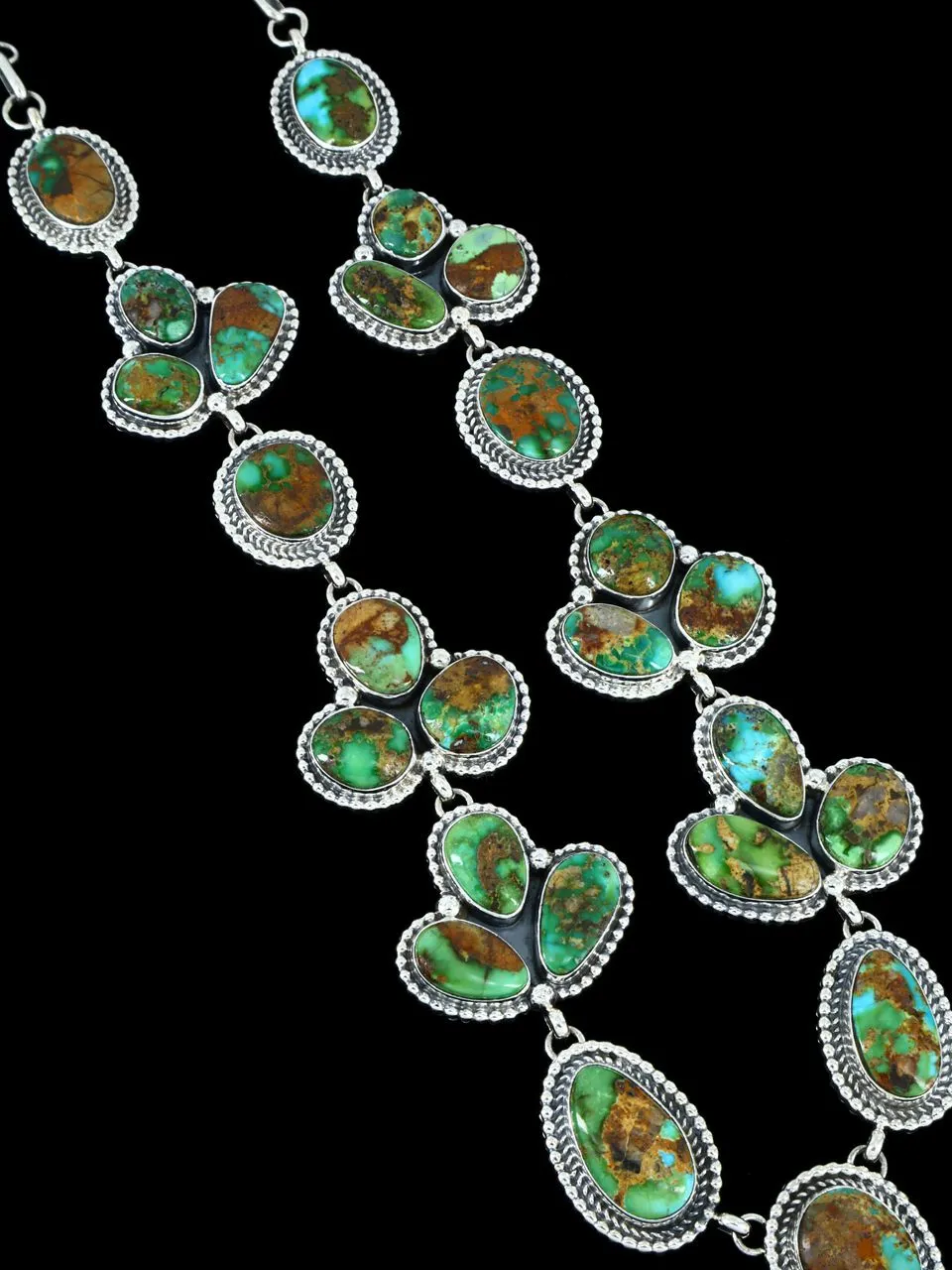 Native American Sterling Silver Sonoran Gold Turquoise Necklace