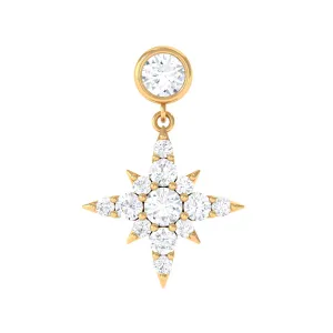 Natural Diamond Starburst Drop Earring