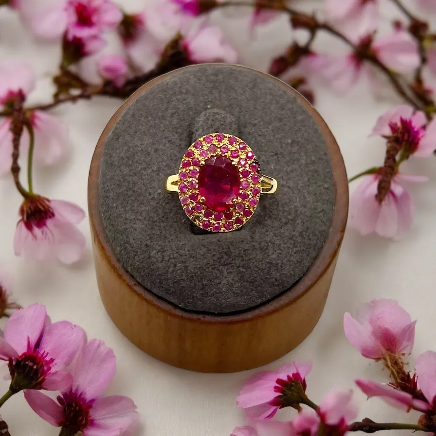 NATURAL RUBY RING AND EARRINGS SET