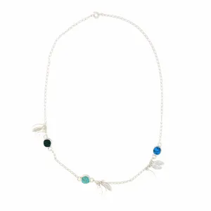 Necklace Feathers and Turquoise