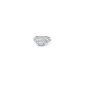 Pave` Diamond Signet Pinky Ring