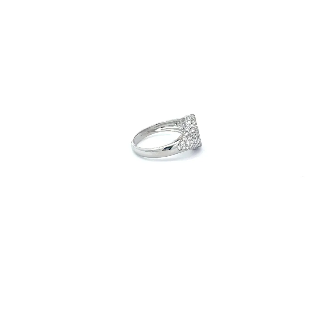 Pave` Diamond Signet Pinky Ring