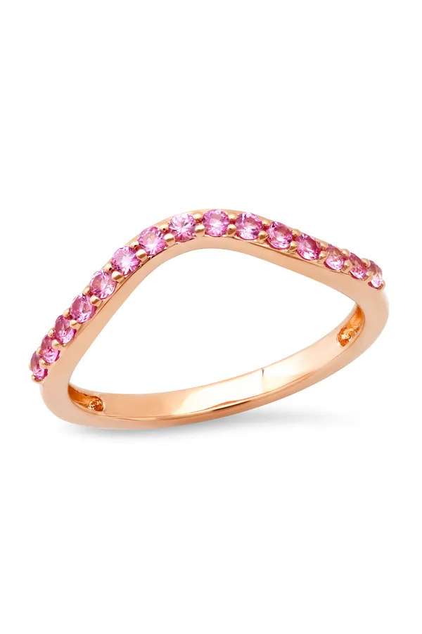 Pink Sapphire Contour Ring