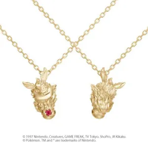 [Pokémon]Flareon & Pokéball necklace K18 yellow gold