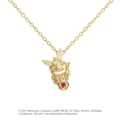 [Pokémon]Flareon & Pokéball necklace K18 yellow gold