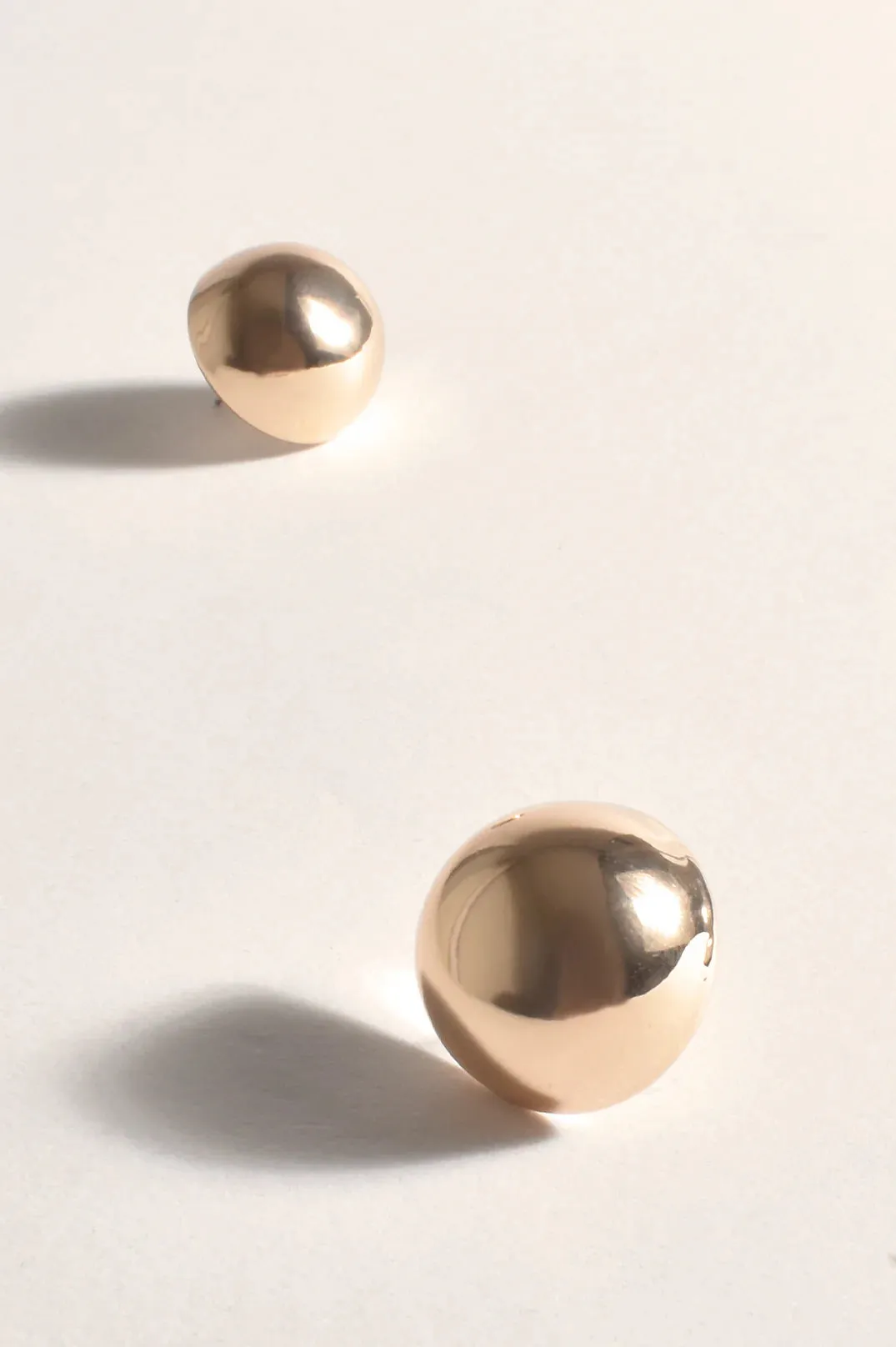 Polished Metal Dome Stud Earrings