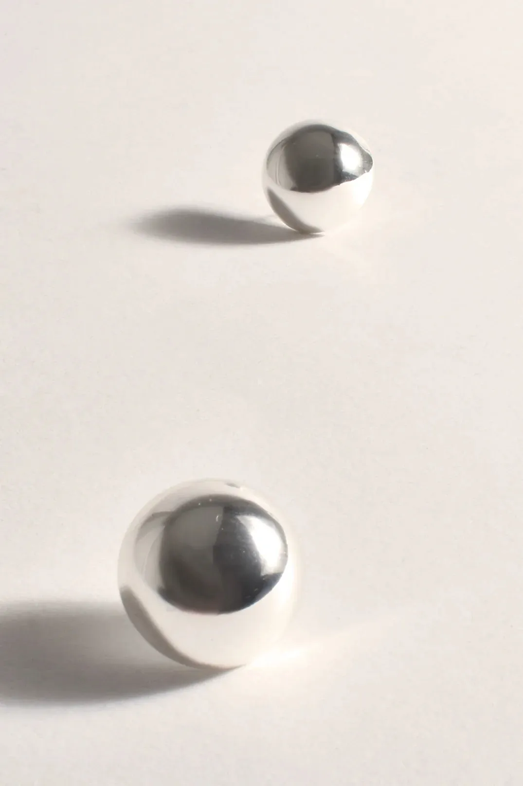 Polished Metal Dome Stud Earrings