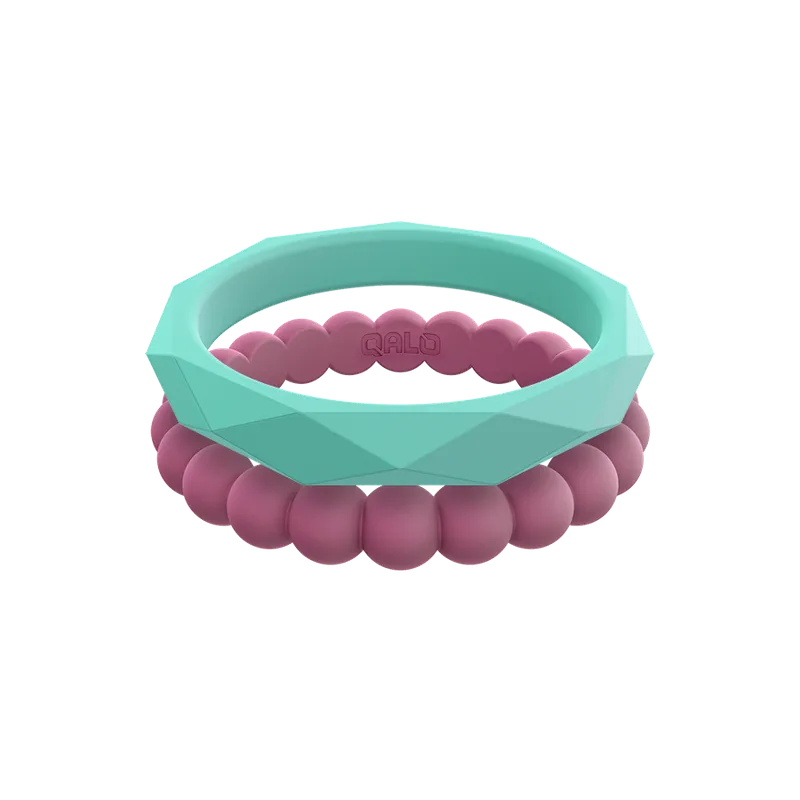 QALO WOMEN'S STACKABLE "E" SILICONE RING