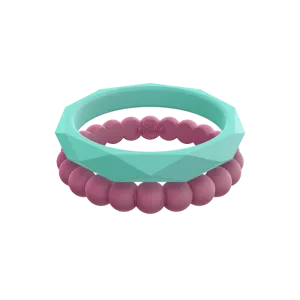 QALO WOMEN'S STACKABLE "E" SILICONE RING