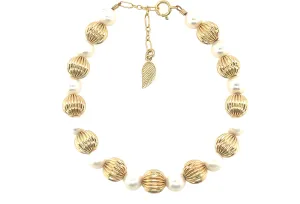 "EVELYN" 14k gold-filled & pearl beaded bracelet