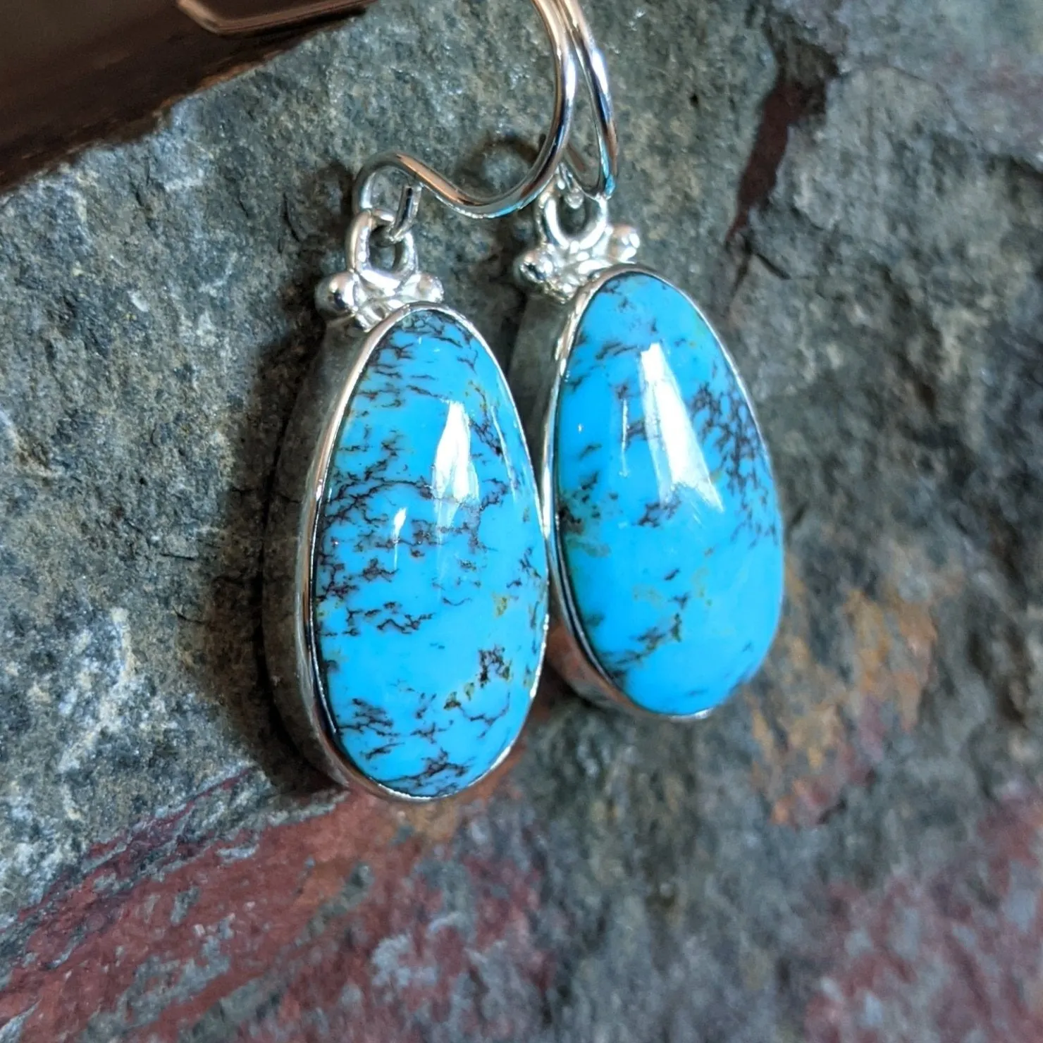 Redskin Turquoise Earrings by Cathy Webster SWSG-ERN-0024