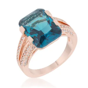 Rema Aqua Blue Emerald Statement Cocktail Ring | 9ct