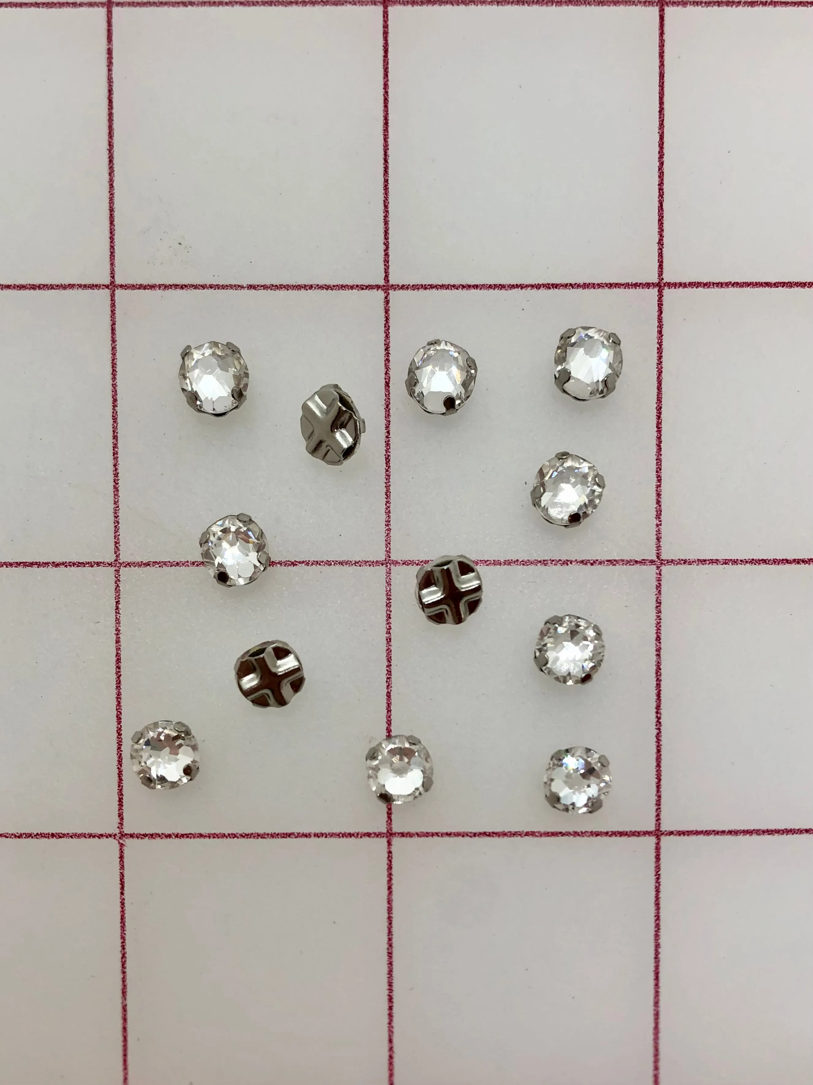 Rhinestones - 30SS Czech Bright-Cut Rose Montees Crystal 12-Pack