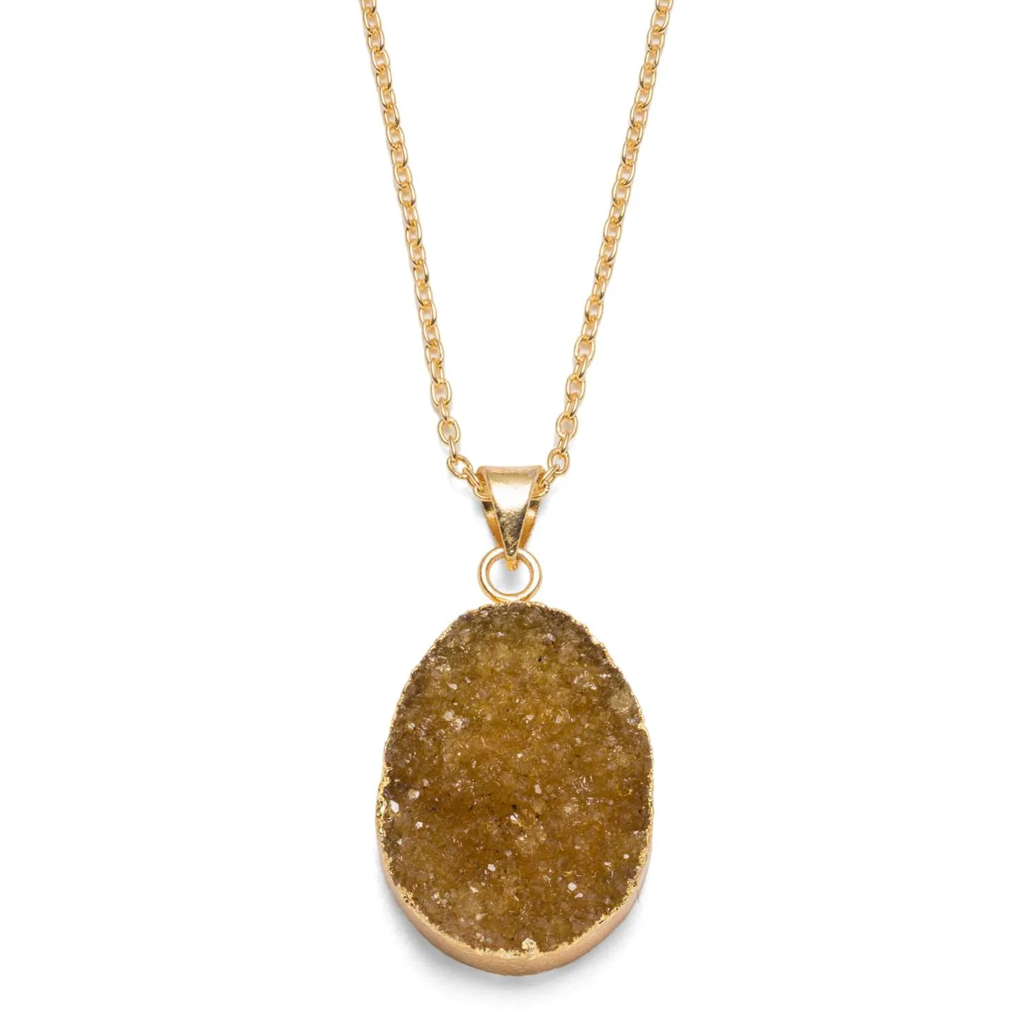 Rishima Druzy Drop Necklace Citrine