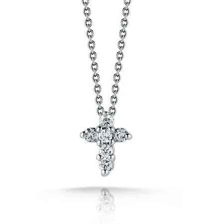 Roberto Coin TINY TREASURES DIAMOND Large BABY CROSS NECKLACE Pendant