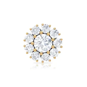 Round Moissanite Cluster Floral Cartilage Earring