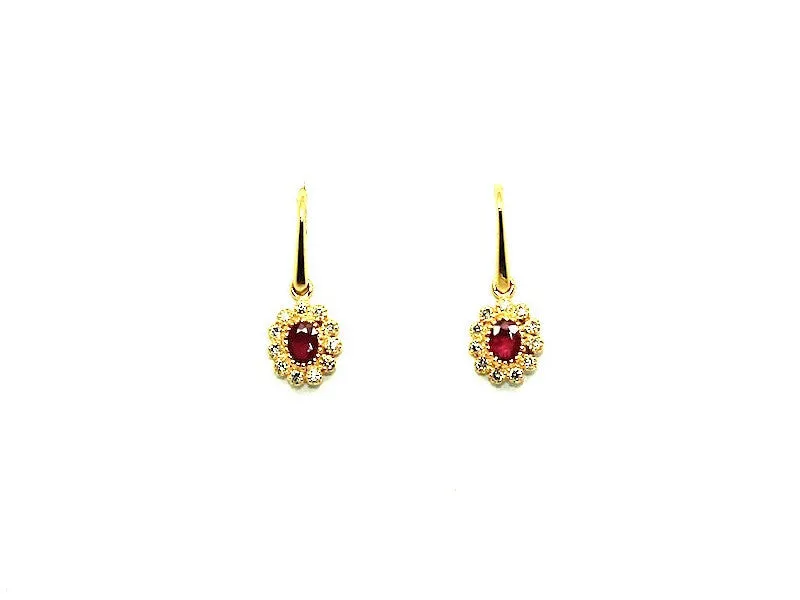 Ruby And Diamond Art-deco Earring Ad No.1102