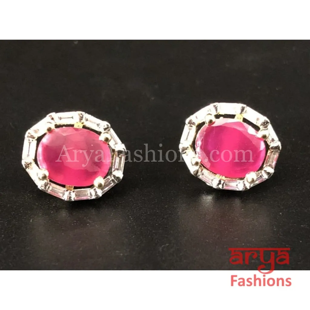 Ruby CZ Cocktail Studs