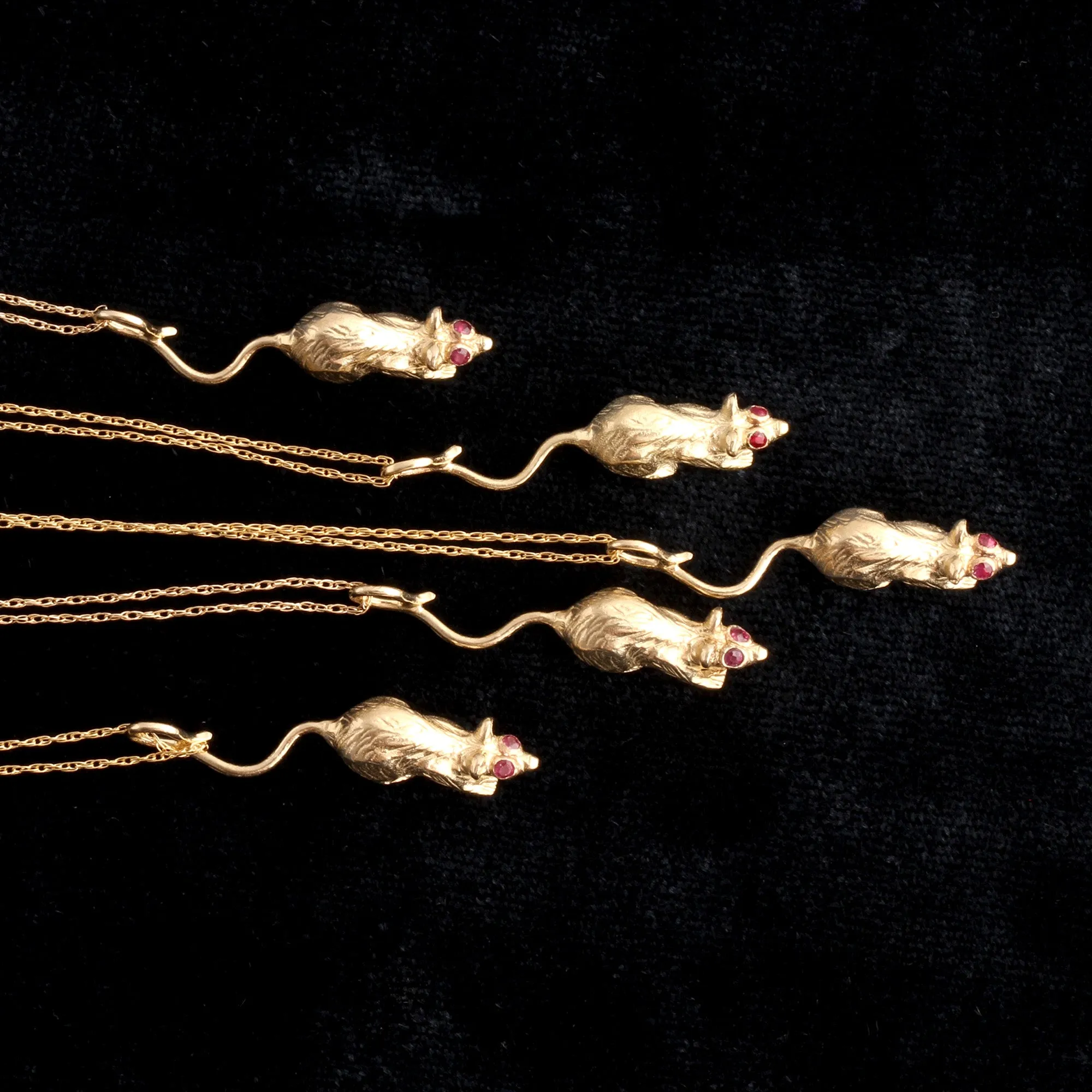 Ruby-Eyed Rat Necklace