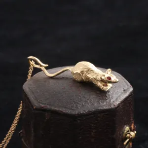 Ruby-Eyed Rat Necklace