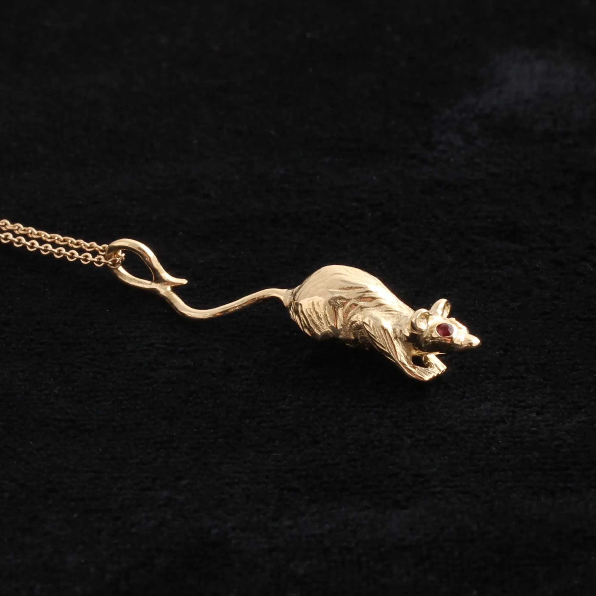 Ruby-Eyed Rat Necklace