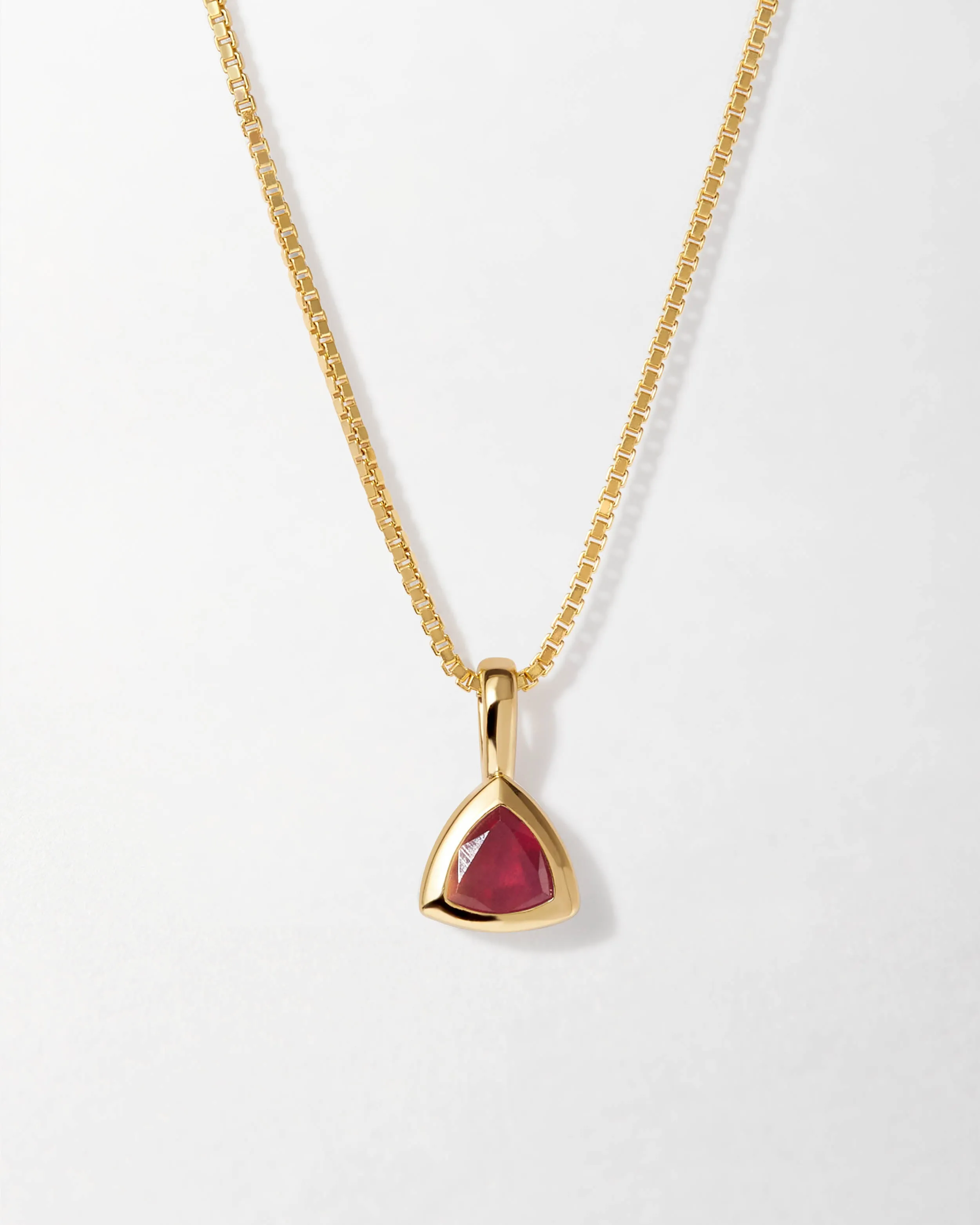 Ruby July Birthstone Necklace - Gold