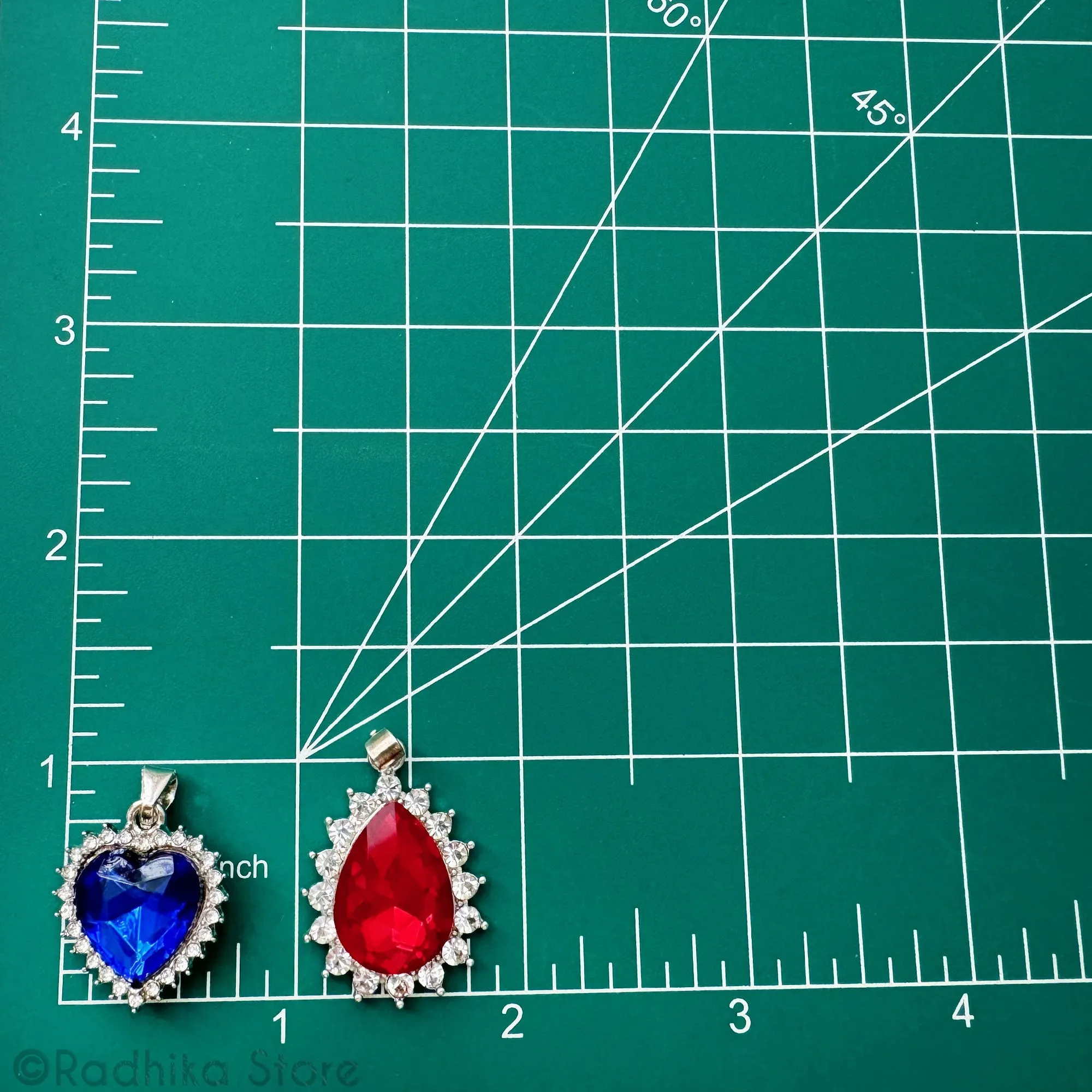 Ruby Teardrop-Crystal Necklace/ Pendant