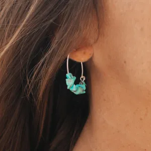 Samudra Turquoise Howlite Stone Hoop Earrings