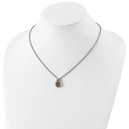 Shey Couture Sterling Silver with 14K accent Antiqued Citrine Necklace