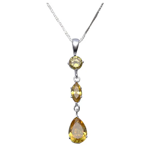 Silver & Citrine Pendant Necklace