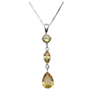 Silver & Citrine Pendant Necklace