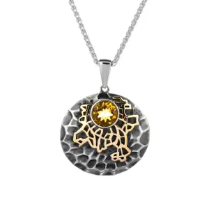 Silver and 10k Gold 'Earth' Element Pendant - Citrine