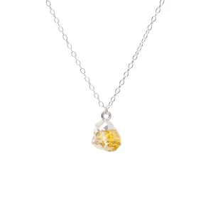 Silver Citrine Raw Crystal Necklace