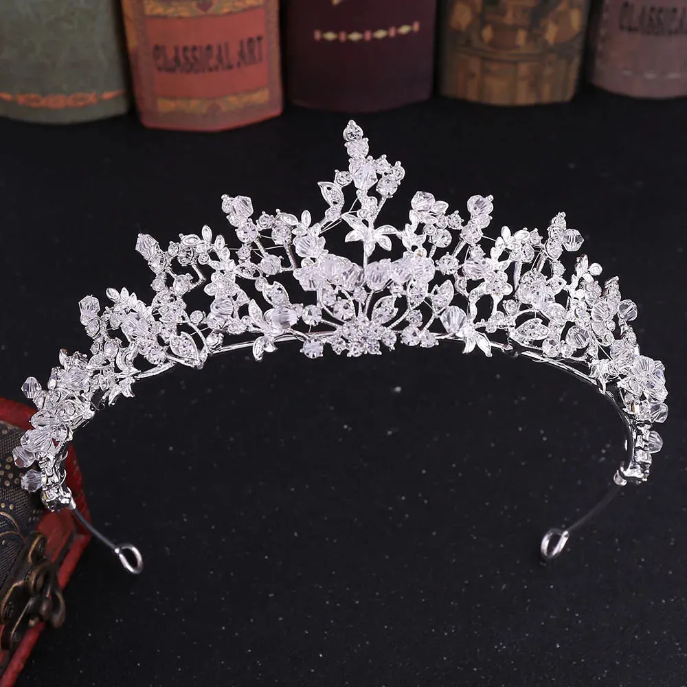 Silver Color Rhinestone Crystal Bridal Tiaras-Crowns- For Brides or Quinceaneras